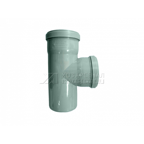 Тройник канализационный с 2-мя раструбами полипропиленовый d-50x50 мм угол 90*